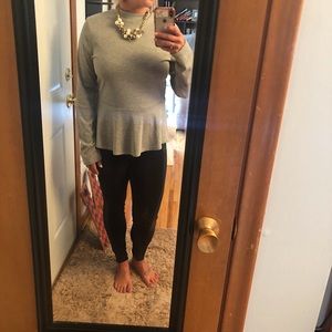 NWOT Grey Peplum Top